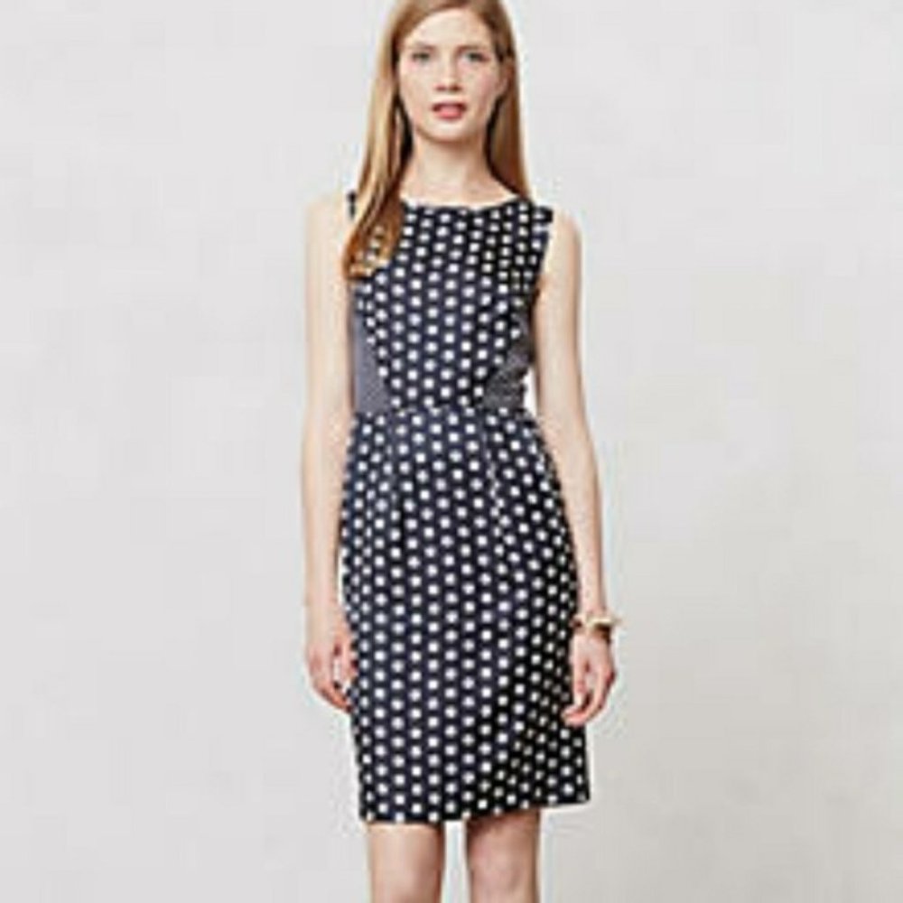 Anthropologie Kachel Polka Dot Silk Dress